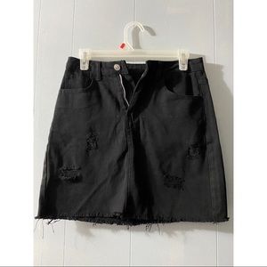 Black Denim Skirt